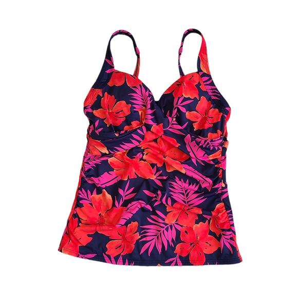 Lands' End Other - Lands' End Tankini Twist Swim Top Underwire Deep Sea Waikiki Women's 2